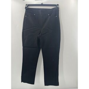 Mario Serrani Italy Womens Black Pull On Straight Leg Stretch Pants Size Small